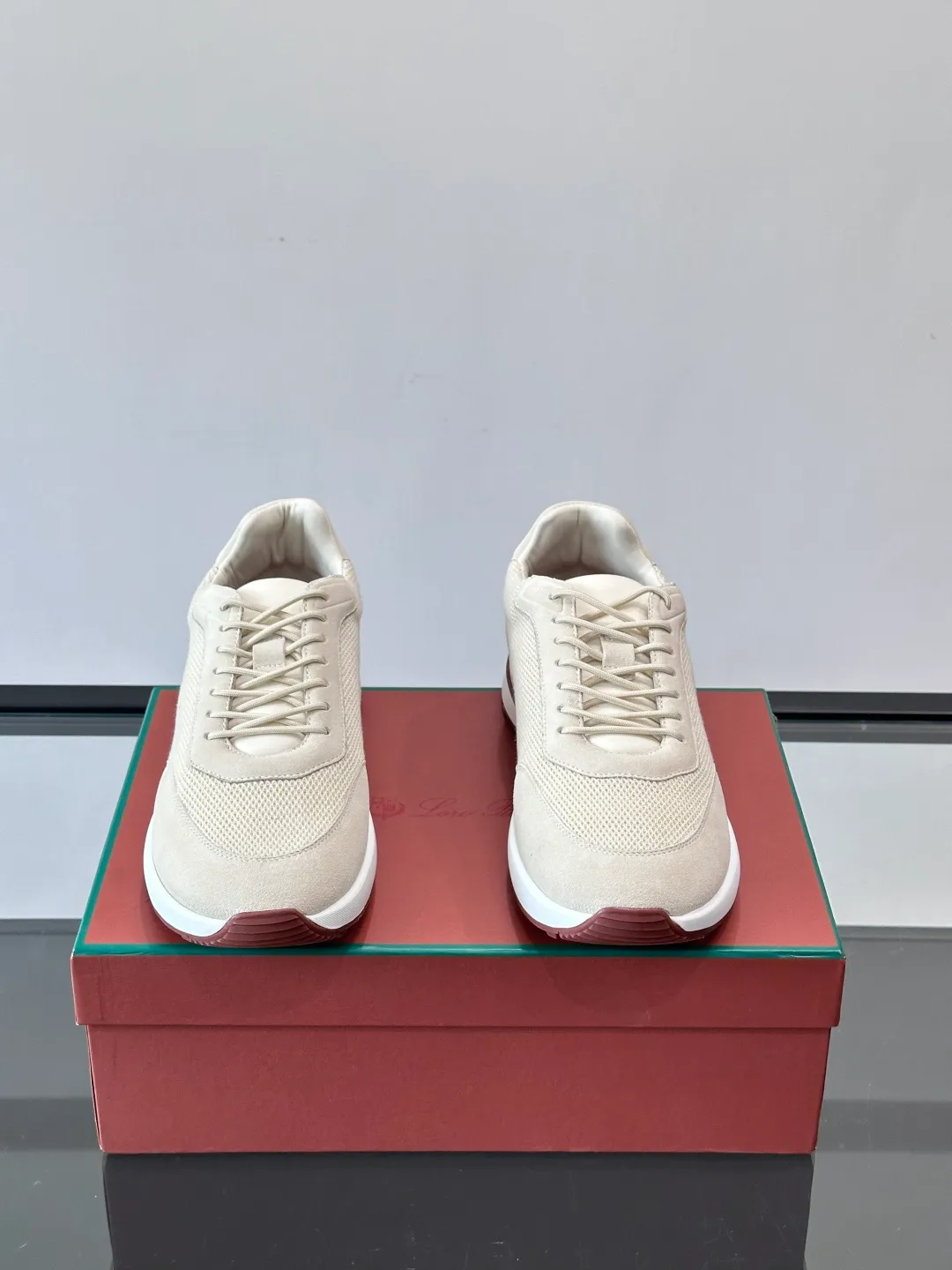 Men's men's shoes 💰p580 "Loro men's shoes 💰pian＊" Week End Walk series sports shoes, using exclusive raw materials, mesh upper + suede stitching, breathable and comfortable, rubber soles with strong grip, suitable for commuting and casual outings. Low-key high-end gray tone, versatile suit or casual wear, size: 39-44 (customized at 38.45.46)